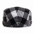 thumbnail image 2 of Gorra plana Gatsby Newsboy a cuadros de algodón blanco y negro para hombre, 2 of 3