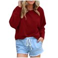 thumbnail image 1 of Birdeem Mode Femmes Décontracté Uni Manches Longues Chandail Chandail en Molleton Blouse Tops, 1 of 5