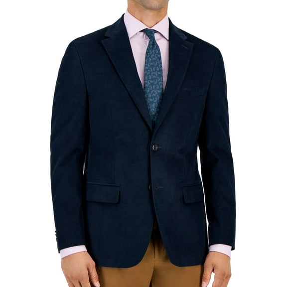 Tommy Hilfiger Men's Modern Fit Corduroy Sport Coat Blazer Navy Blue 38R