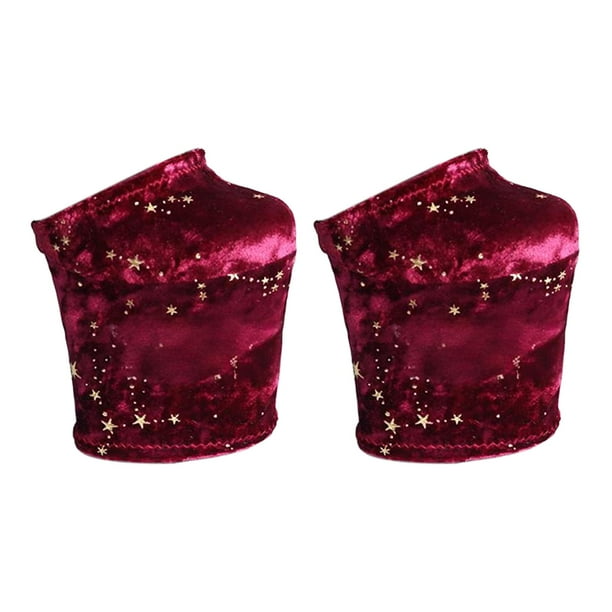 Protectores de zapatos de baile de franela con diseño de estrella para tacones altos para mujer Rojo L