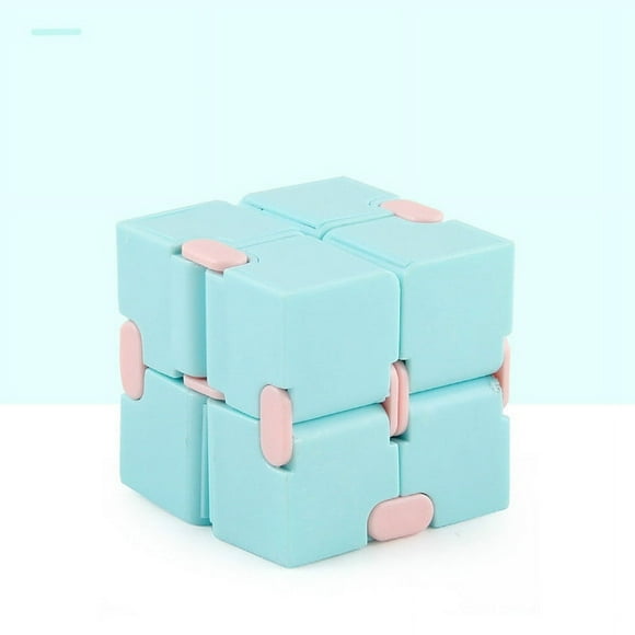 4 Pcs Infinity Cube Toy Stress Reducer for Adults and Kids to Relieve Anxiety and Stress, Mini Creative Folding Fidget Cube Puzzles Toy for Killing Time(Blue)