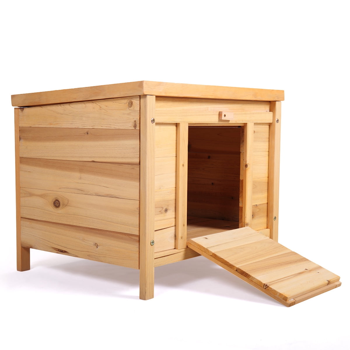 Pefilos 24" Wooden Indoor Rabbit Hutch and Kitty Shelter Condo Outdoor with Ladder Poultry Cage, Orange Pefilos 24" Wooden Indoor Rabbit Hutch and Kitty Shelter Condo Outdoor with Ladder Poultry Cage, Orange