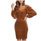 thumbnail image 1 of Vestidos Sólidos de Playa de Manga Larga Casuales de Verano Para Mujer Vino Verde Odeerbi ODB116455, 1 of 9
