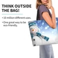 thumbnail image 3 of Bingfone Canvas Tote Bag for Women with Inner Pocket Aesthetic Cute Shopping Tote Bags Reusable Grocery Bags-Christmas Snowman In The Snow, 3 of 9