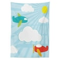 thumbnail image 3 of Ambesonne Airplane Tablecloth Rectangular Table Cover, Retro, 60"x90", Multicolor, 3 of 4