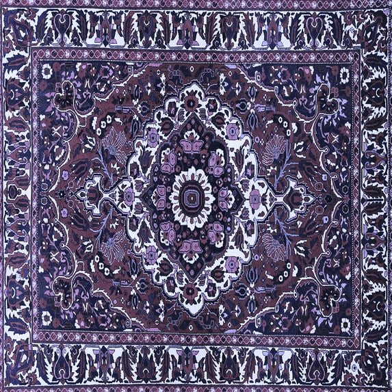 Ahgly Company Indoor Square Persian Blue Traditional Area Rugs, 8' Square