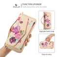 thumbnail image 6 of ELEHOLD Multi-Functional Wallet Case for Samsung Galaxy S24 Plus Large Capacity 14 Card Slots Magnetic Detachable Phone Case with Wristband Shoulder Strap Luxury Flower Purse Phone Bag,Yellow, 6 of 8