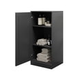 thumbnail image 5 of 100% Solid Wood Short Bathroom Cabinet with Solid Door - 16.5" W x 36" H - Black Wooden Cabinet, 5 of 5