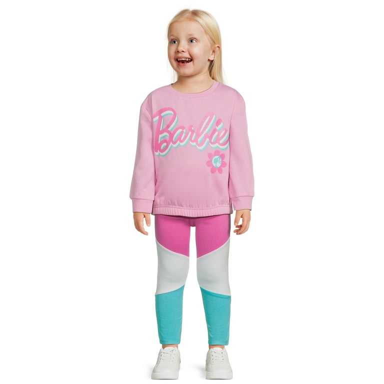 Barbie Toddler Girls Colorblocked Top and Leggings Set, 2-Piece, Sizes  2T-5T 
