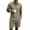 Army Green, variant on Mens Linen Henley Matching Short Set, Relaxed Fit Short Sleeve Henley Shirt & Comfortable Elastic Waist Shorts for Daily Wear Army Green XL
