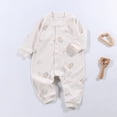 thumbnail image 2 of CAUYDY Baby Girls Bodysuit Newborn Sleepers Preemie Long Sleeved Romper Infant Girl Pajamas Fall Winter Toddler Clothes 0 3 6 9 12 18 24 Months Sizes 12-18 Months,Khaki, 2 of 5