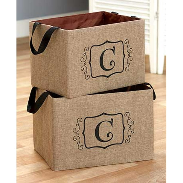 Sets of 2 Monogram Storage Bins (C)