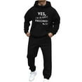 thumbnail image 6 of VBTAPA Men's Christmas Tracksuit 2 Piece Casual Athletic Outfits Novelty Graphic Hoodie Sweatsuit Oversized Hooded Sweatshirt Drawstring Sweatpants Jogging Suit Sets Lighten Black XXL, 6 of 8