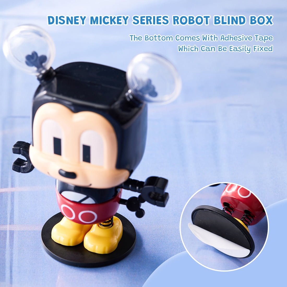 Miniso Disney Mickey Collection Robot Surprise Box Figure - Blind Box Toy with 7 Styles (Including 1 Random Mystery Design), Sci-Fi Tool-Holding Robot Mickey Mini Figure for Collectors & Gifts