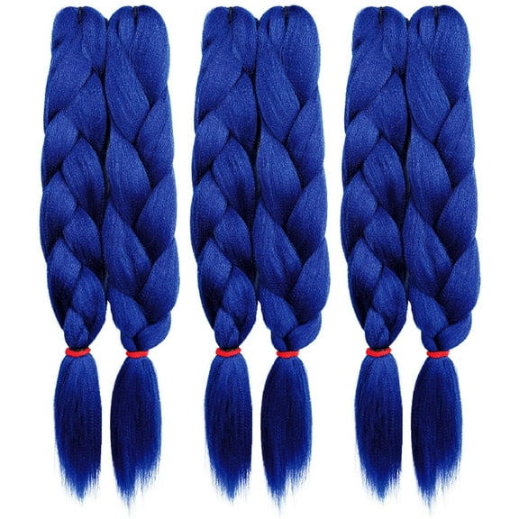 Pre-Stretched Braiding Hair Extensions – 48 Inch Long Unfolded – 6 Bundles Total – Xpression 100% Kanekalon Hair Extensions – TZ Braid Hair Extensions – Pre-Cut and Pre-Combed Synthetic Hair (NLTBLUE)