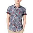 thumbnail image 1 of American Rag - Camisa con botones florales para hombre, azul, extragrande American Rag Botones al frente, 1 of 1