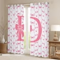 thumbnail image 2 of Homewish Personalized Initial Letter D Curtains Pack of 2 (42x84 Each) for Kids Children Girls,Love Heart Print Curtains Blackout,Dreamy Princess Bow Bedroom Curtains,Luxury Bedroom Decor, 2 of 6