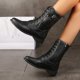 thumbnail image 5 of Botas de montar de vaquero de estilo occidental a la moda para mujer, botas informales cálidas de tacón bajo hasta la rodilla, zapatos de tubo medio Wmkox8yii  shkj327, 5 of 8