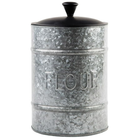 Home Essentials Large Galvanized Flour Canister