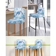 thumbnail image 5 of Sea Turtle Coastal Bar Stool Covers Set of 2, Blue Summer Beach Coral Jellyfish Stretch Washable Bar Chair Covers with Backs, Removable Pub Counter Height Chair Cover for Kitchen Dining Room Cafe, 5 of 7