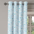 thumbnail image 2 of Ambesonne Blue Grommet Curtain, Abstract Flowers Hearts, 50" x 96", Pale Blue Aqua White, 2 of 6
