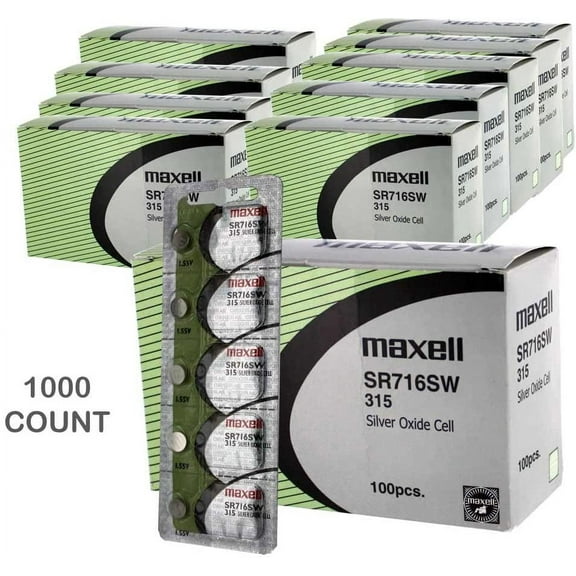 1000 pc Maxell SR716SW 315 SR62 SR716 Silver Oxide Watch Battery