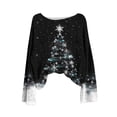 thumbnail image 3 of Aofany Merry Christmas Shirts for Women T-Shirt Crewneck Long Sleeve Tee Xmas Holiday Pullover Top, 3 of 3