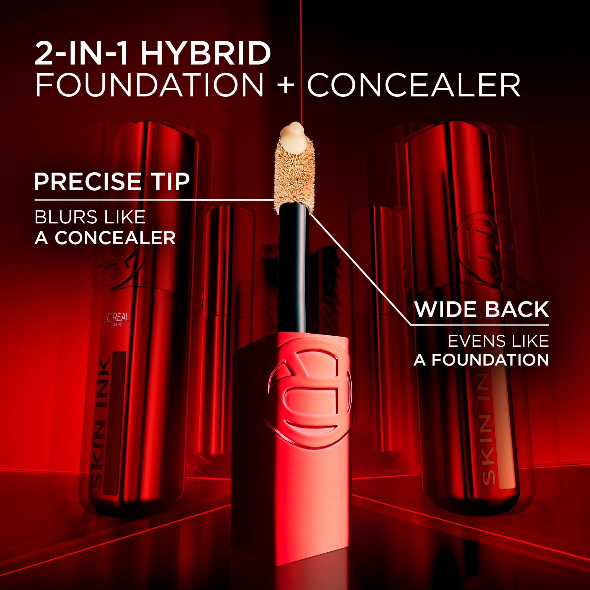 L'Oreal Paris Foundation & Concealer Hybrid Infallible Skin Ink, Longwear Transfer Resistant, Matte Finish, Light Longwear Foundation and Concealer