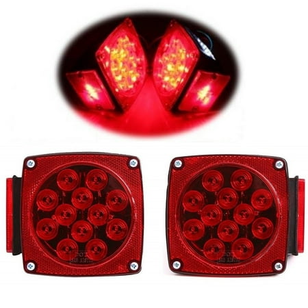 RED LED Trailer Tail Lights - Turn Stop Brake Trailer Lights for RV Jeep Trucks (DOT Certified, IP68) Red