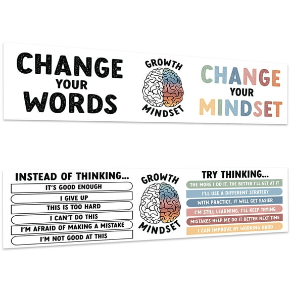 Koyal Wholesale Boho Growth Mindset Bulletin Board Banner