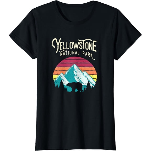 Vintage Yellowstone National Park WY Mountain Bear T Shirt