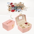 thumbnail image 2 of Unique Bargains 2 Layer Jewelry Boxes PU Leather Jewelry Organizer Case with Drawer Pink, 2 of 6