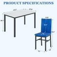 thumbnail image 6 of 5 Piece Dining Room Table Set, Modern Dining Table Sets with Blue Velvet Upholstered Chairs for 4, Faux Marble Pattern Rectangle Kitchen Table Set for Bar Living Room Breakfast Nook Small Space, 6 of 10
