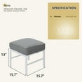 thumbnail image 3 of 2 Pcs Aluminum Outdoor Patio Ottoman with Cushion, Assembled Outdoor Foot Rest Stool Set of 2, Grey, 3 of 6