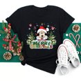 thumbnail image 1 of Camisetas con estampado de Disney para mujer, camisetas negras de Feliz Navidad Kawaii Y2K de los años 90, camisetas de Papá Noel, ropa Harajuku, 1 of 5