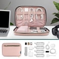 thumbnail image 3 of PAVILIA Travel Cord Organizer Case, Electronics Organizer Bag, Pink Quilt, 3 of 7