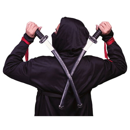Morris Costumes Authentic 24 inch Plastic Sheath Back Double Ninja Sword, Style