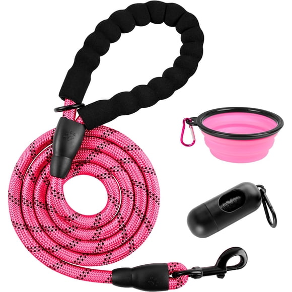 Correa para perros BARKBAY Heavy Duty para perros grandes de 1,5 m, color rosa