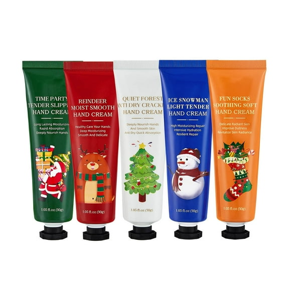 Holiday Gift Set Of 5 Scented Hand Creams Moisturizing Christmas Gifts For Women Girlfriend Luxurious Hydration Natural Elegant Packaging For Halloween