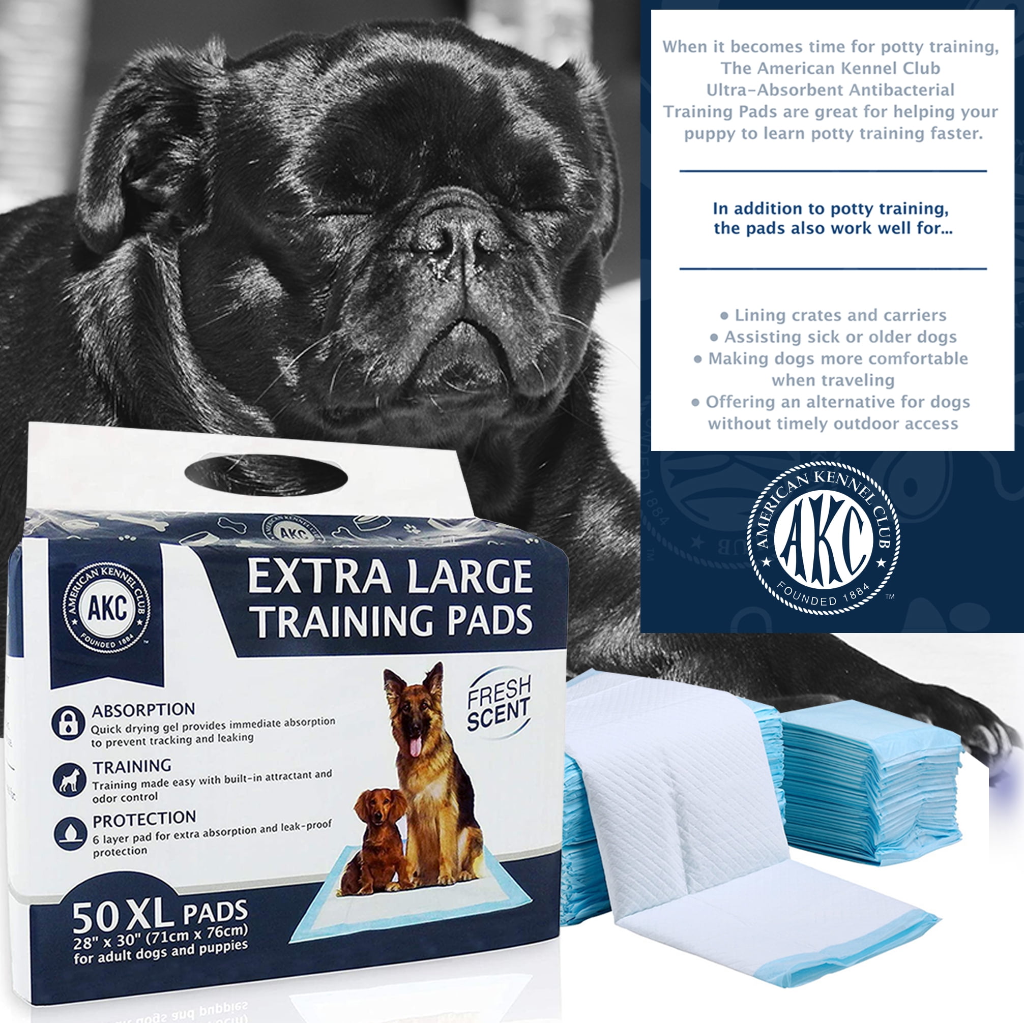 Akc ultra top absorbent training pads