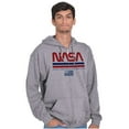 thumbnail image 5 of NASA Retro Worm Logo American Flag Zip Up Hoodie Men's Women's Brisco Brands S, 5 of 6