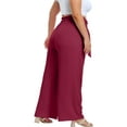 thumbnail image 5 of Cueply Womens Wide Leg Pants Plus Size Elastic Tie Knot Lounge Pants Loose Trousers with Pockets, 5 of 5