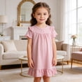 thumbnail image 2 of Vrotazzy Toddler Girl Pajamas,Girls Summer Soft Kids Pajamas Short Sleeve Nightgown Breathable Comfortable Sleep Dress for Toddler Little Girl,7-8 Years, 2 of 4