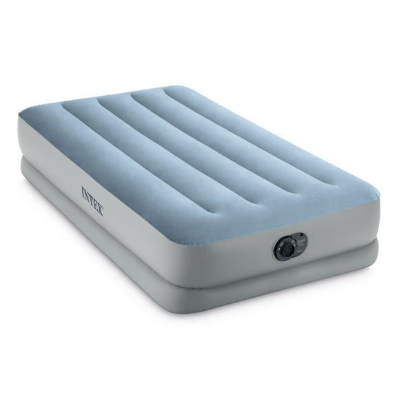 Intex Dura Beam Plus Mid-Rise Comfort Twin Air Mattress with Built-In Pump