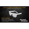 thumbnail image 2 of 10 Color Lens Sunglasses with White Frames Pack - UV 400, Reflector Mirrored - Silver, 2 of 8