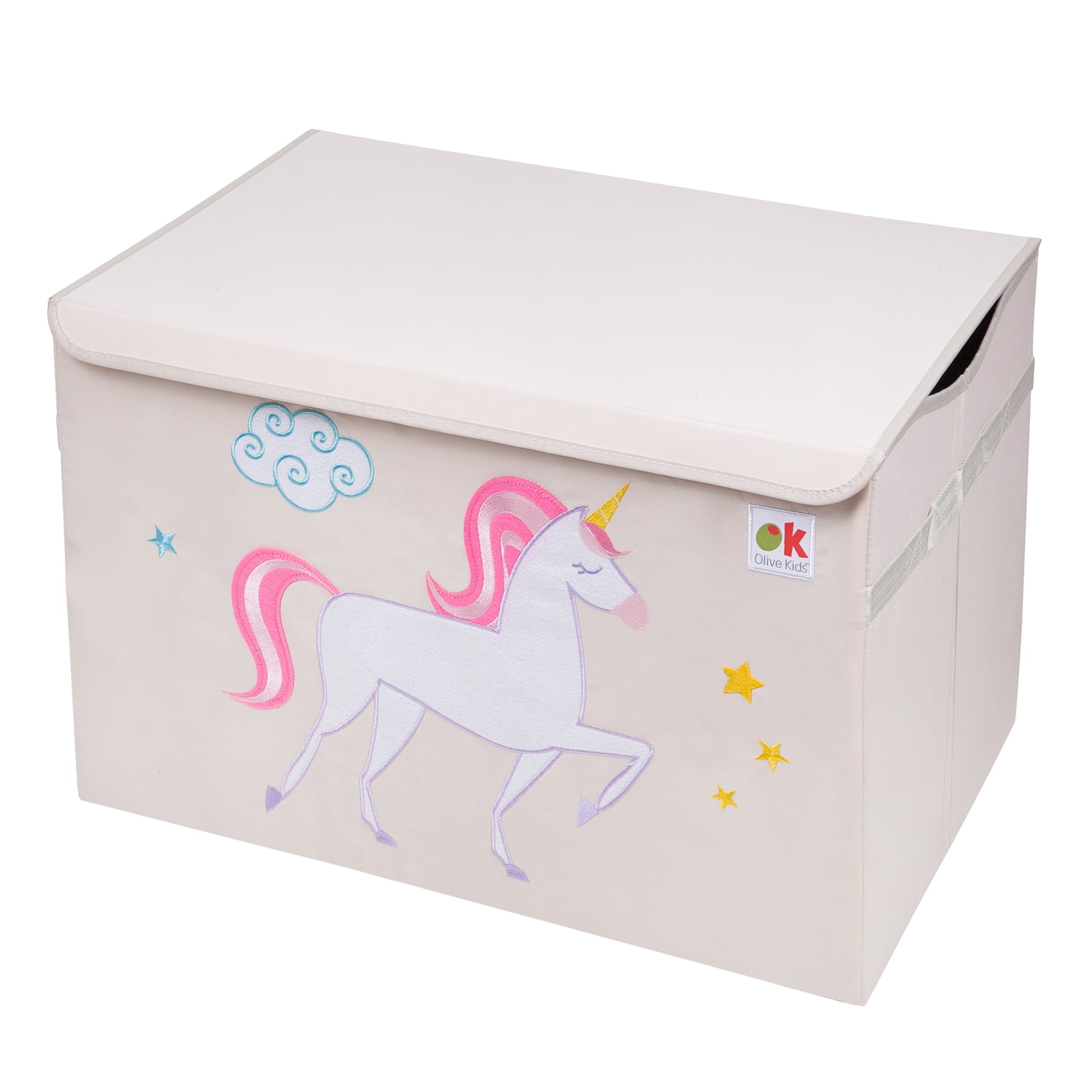 Country Club Pop Up Storage Boxes Pink Multi Stars Pattern Toy Box Organiser 