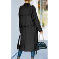 thumbnail image 5 of Ladies Trench Coat Double Breasted Long Coat Classic Autumn Spring Jacket Windproof Coat(M), 5 of 5