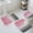 Pink, variant on Teal Brown Wooden Bath Mat 3 Piece Bathroom Rug Set, Farmhouse Vertical Striped Art Non Slip Bath Rug Contour Mat and Toilet Lid Cover, Absorbent Shower Mats Soft Bath Rugs and Mats Sets