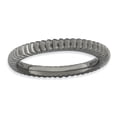 thumbnail image 1 of 925 Sterling Silver Black Plated Stackable Ring Domed, 1 of 6