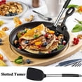 thumbnail image 5 of BAKER DEPOT Heat Resistant Turners Silicone Spatula Sets Non Stick Cooking Utensils Slotted Kitchen Turners Set of 2 (Black), 5 of 7